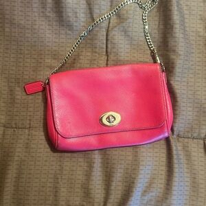 Coach Pink Leather Shoulder Bag